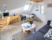 Ferienwohnung "Dnenrose" Wohnraum